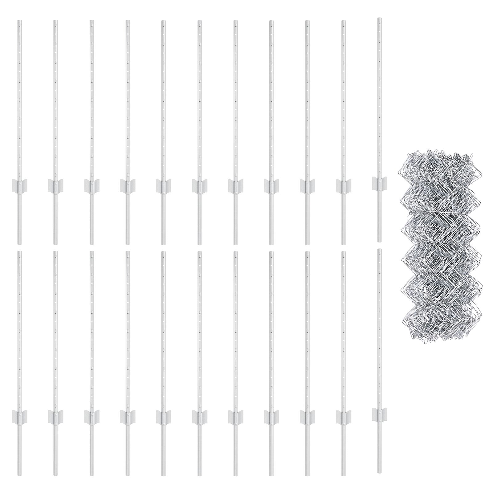 Kettinglink Hek Met 22 U-Palen Zilver 0,8X25 M Staal