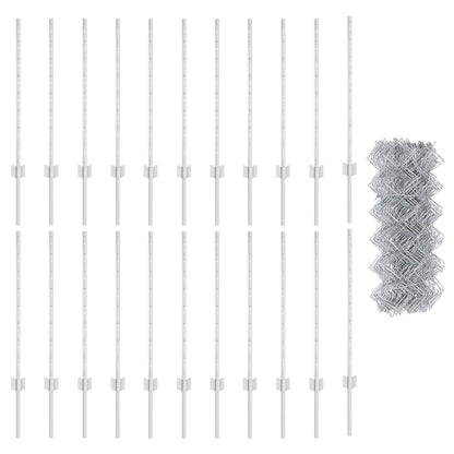 Kettinglink Hek Met 22 U-Palen Zilver 0,8X25 M Staal