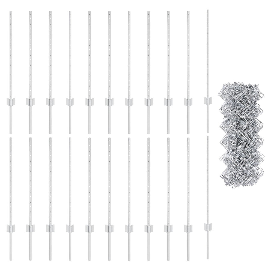 Kettinglink Hek Met 22 U-Palen Zilver 0,8X25 M Staal