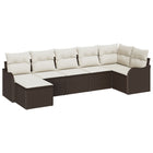 Garden Sofa Set Brown poly rattan