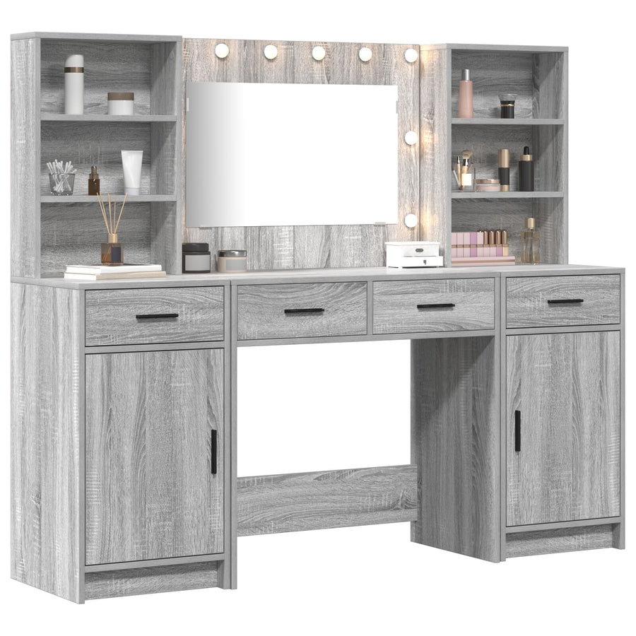 3-Delige Kaptafel Set Grijs Sonoma Geengineerd Hout