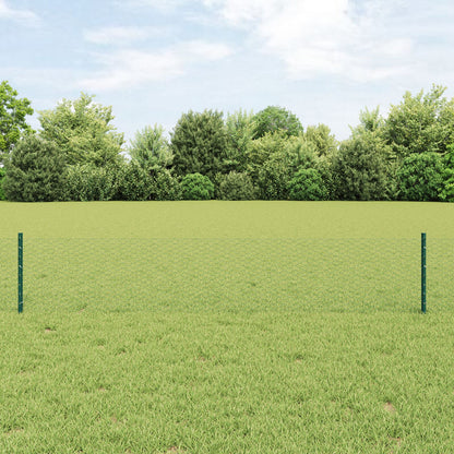 Fence Palen 5 Stuks U-Channel Groen 40 Cm Staal,  Hexagon Fence Groen 0.4X10 M Staal