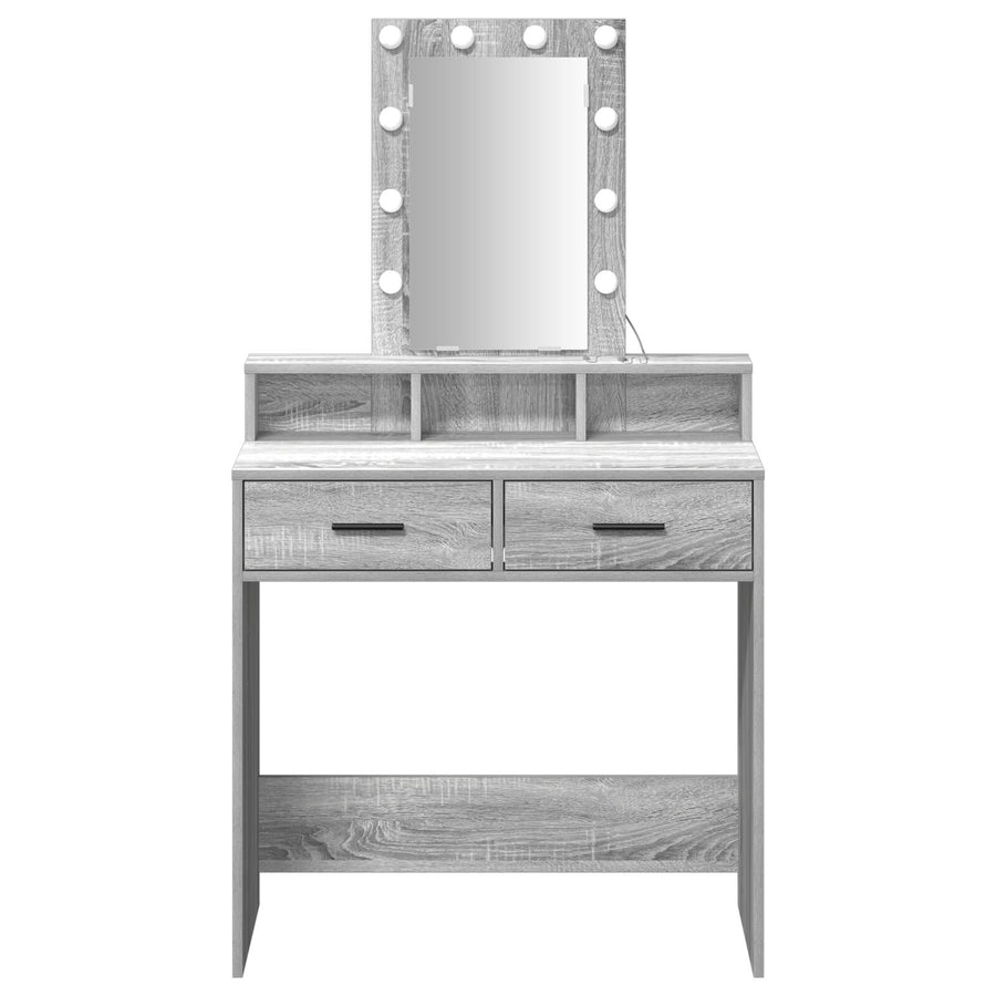 Make-Uptafel Met Led-Verlichting Grijs Sonoma Grijze sonoma 79 x 41 x 140 cm