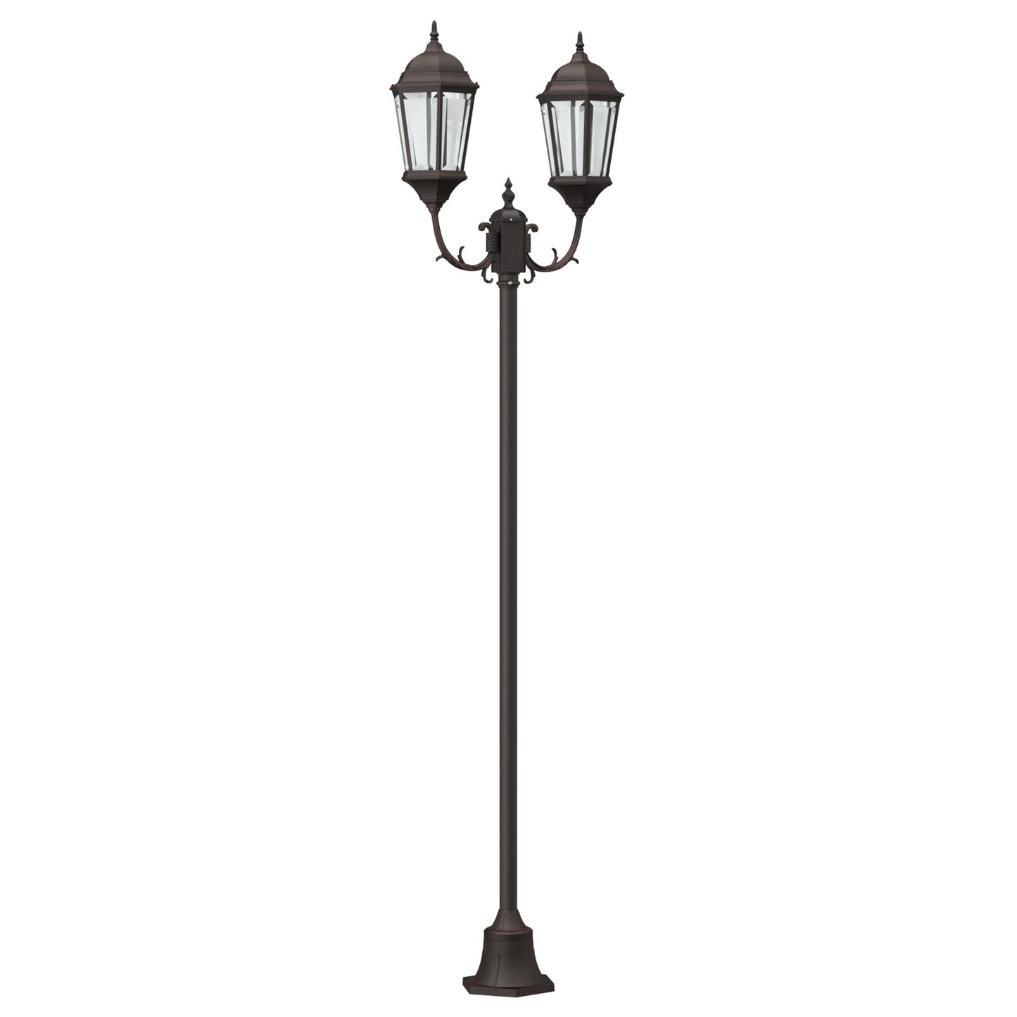 Tuinlichtpaal 2-Lamp E27 220 Cm Aluminium Brons