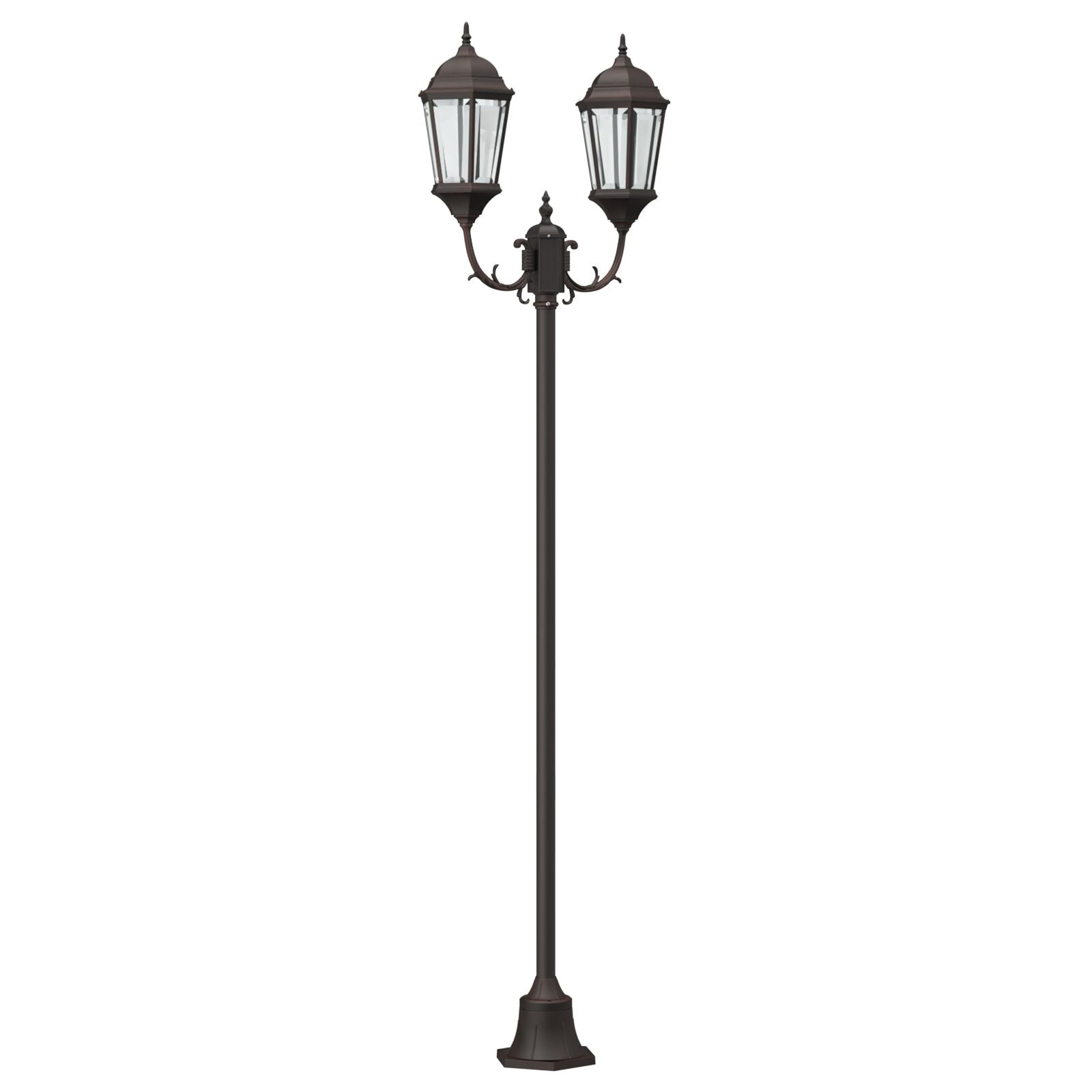 Tuinlichtpaal 2-Lamp E27 220 Cm Aluminium Brons