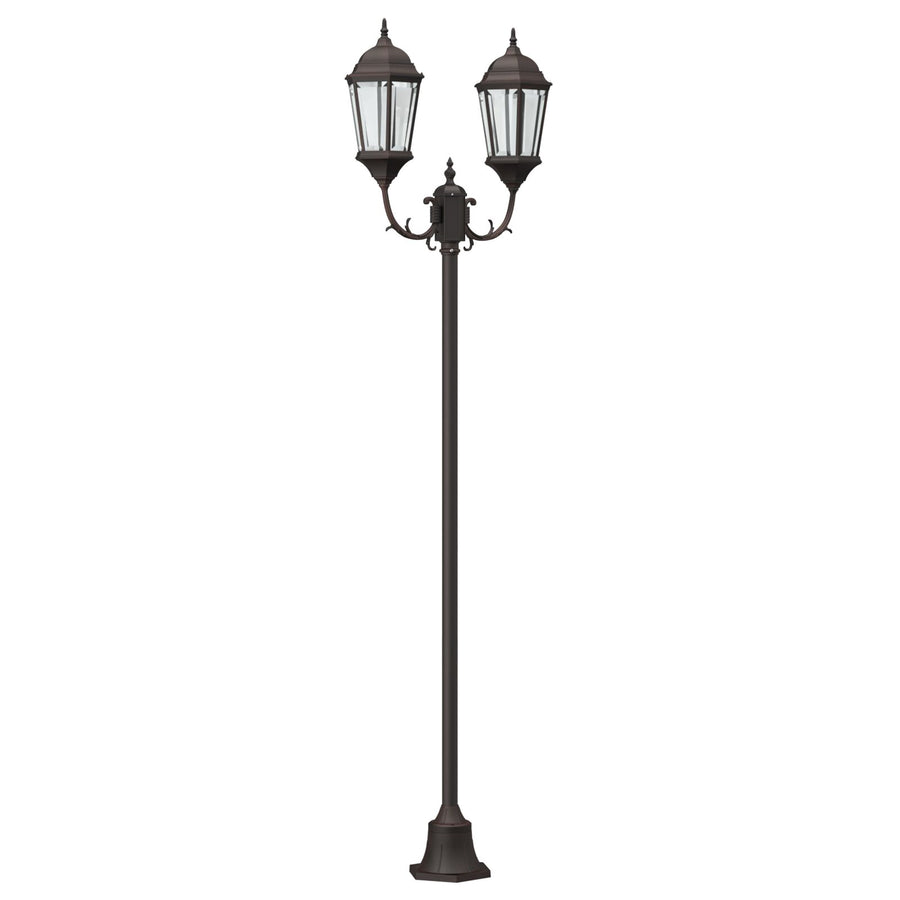 Tuinlichtpaal 2-Lamp E27 220 Cm Aluminium Brons