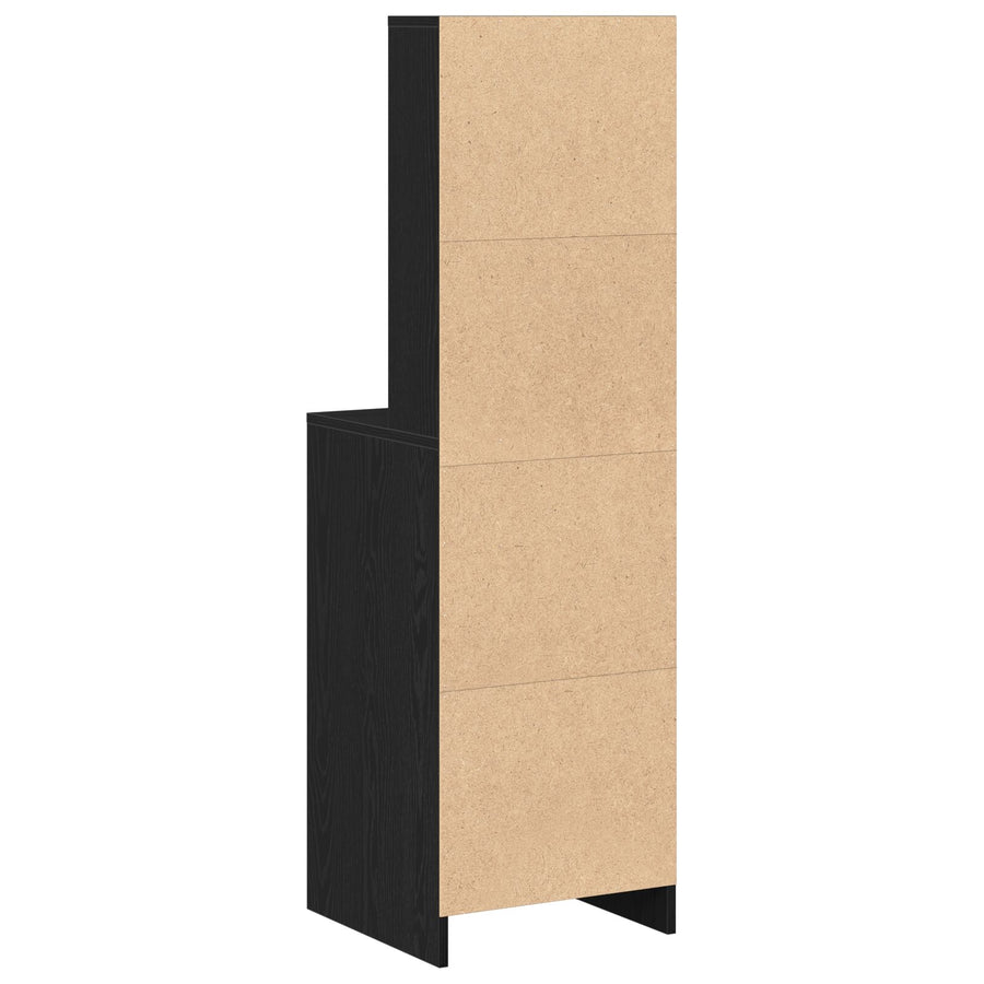 Hoge Kast In - 40X41X135 Cm, Gemaakt Van Hout Zwart eiken