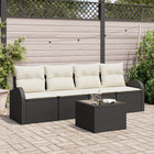Garden Sofa Set Black 55 x 55 x 37 cm poly rattan