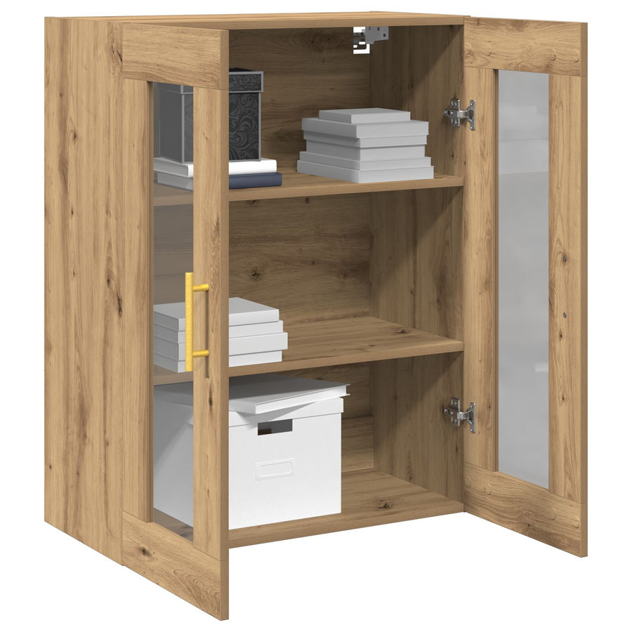 Wandkast Met Glazen Deuren Artisan Eiken 69,5X34X90 Cm