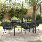 Tuinstoelenset 4 personen zwart