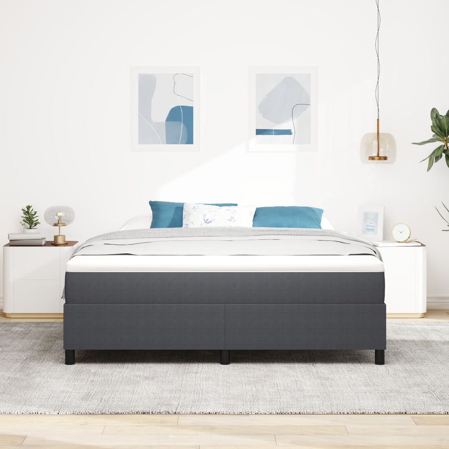Boxspringbed Met Matras Donkergrijs Super King Corduroy Stof