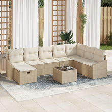 9-Delige Tuin Sofa Set Met Kussens Beige Poly Rattan