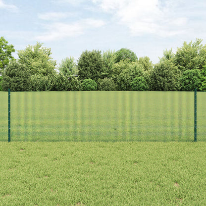 Gelaste Draad Omheining Met 5 U Palen Groen 0.6X10 M Staal
