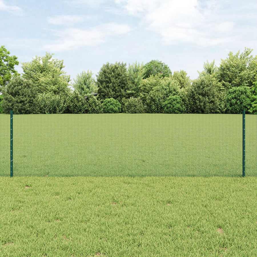 Gelaste Draad Omheining Met 5 U Palen Groen 0.6X10 M Staal