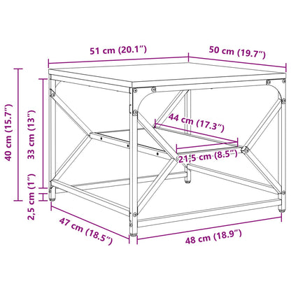 Salontafel Met Plank Bewerkt Hout Artisan eiken 51 x 50 x 40 cm