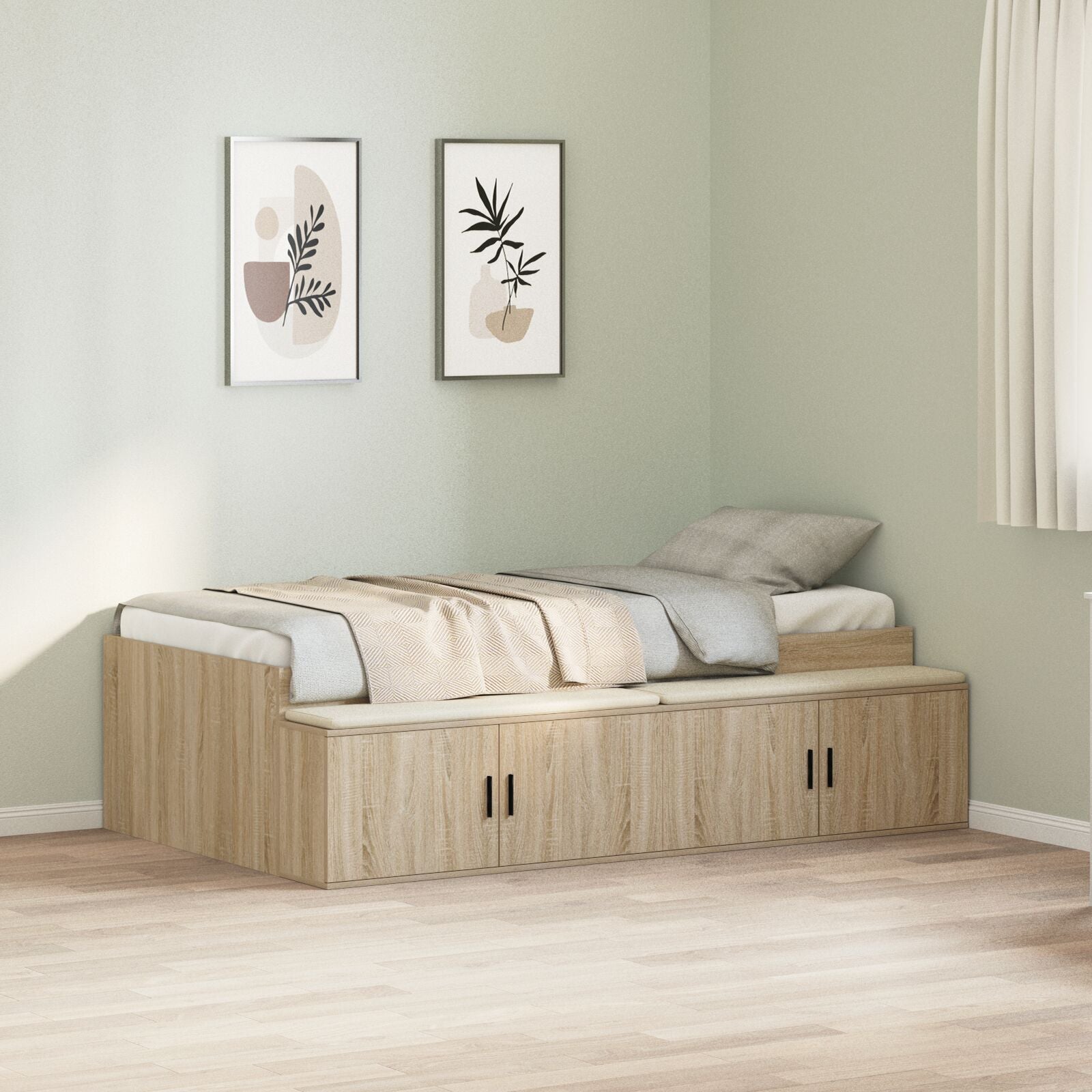 Opslag Bed Frame Sonoma Eiken 90X200 Cm