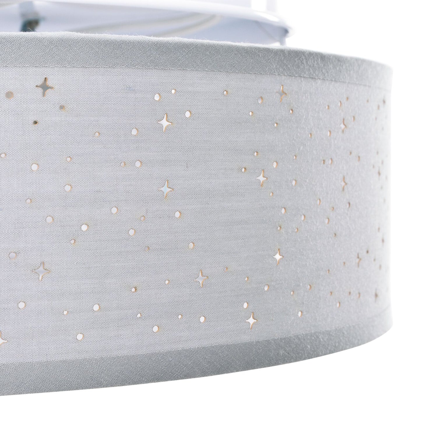 Plafondlampen Ø 38 Cm Stof E27 Ø38 x 13.5 cm Grijs met sterrenlampenkap