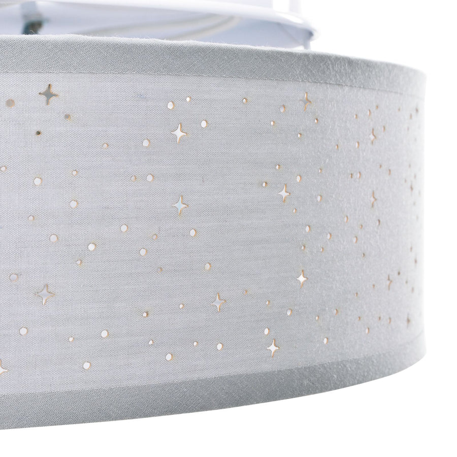 Plafondlampen Ø 38 Cm Stof E27 Ø38 x 13.5 cm Grijs met sterrenlampenkap