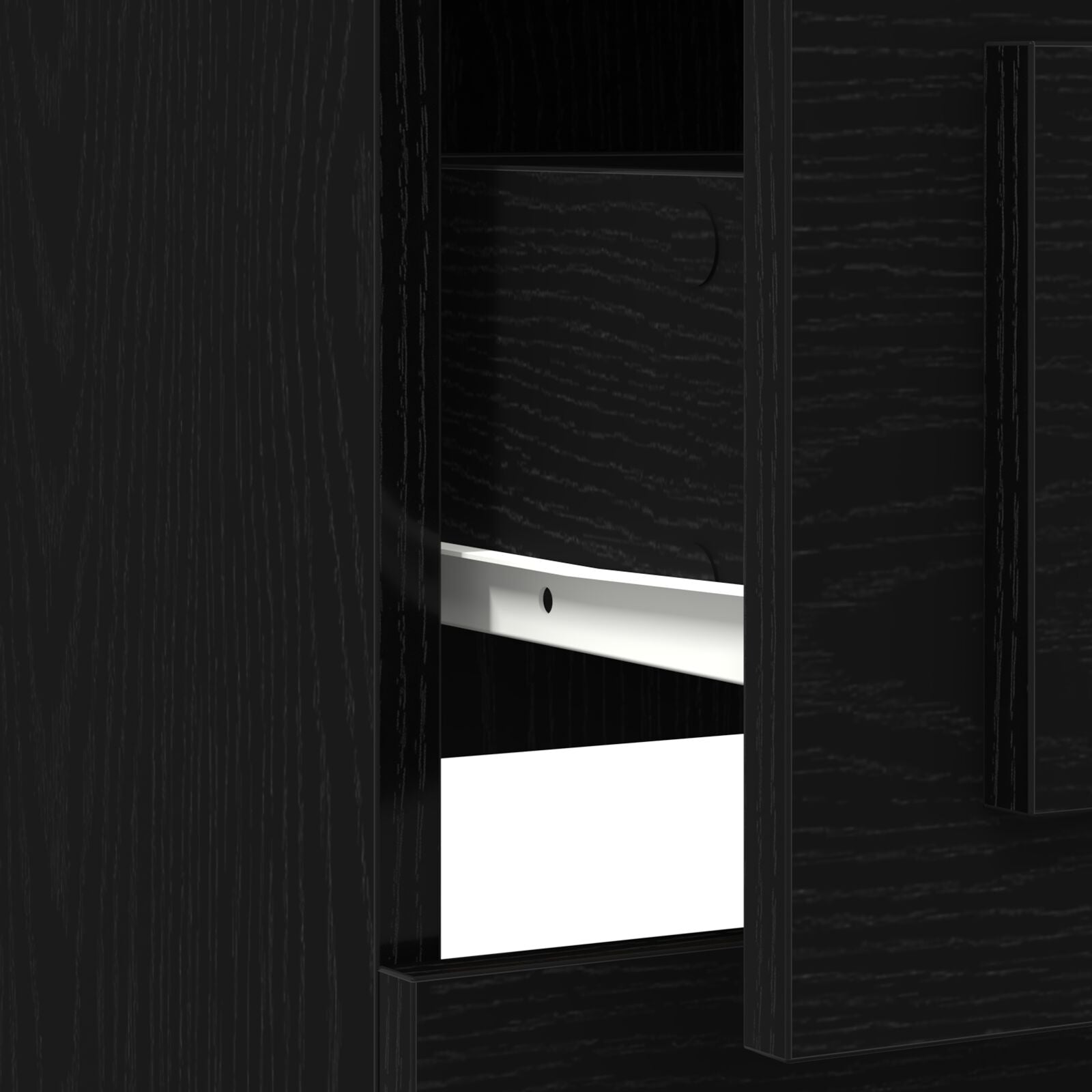 Highboard 132X35,5X103,5 Cm Gelaagd Hout Zwart eiken