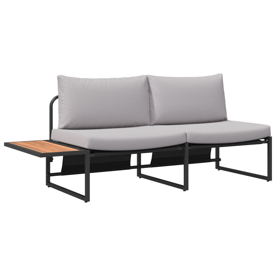 3-Delig Tuinsofa Set Met Lichtgrijze Kussens