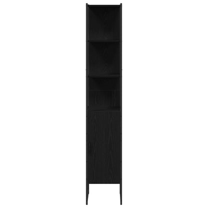 Badkamerkast Zwart Eiken 33X33X185,5 Cm Engineered Wood