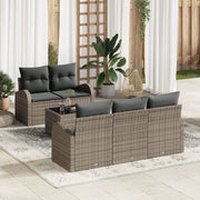 Loungeset poly rattan grijs 5-persoons