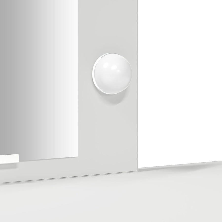 Kaptafel Met Led-Lampen 102X33X135 Cm Wit