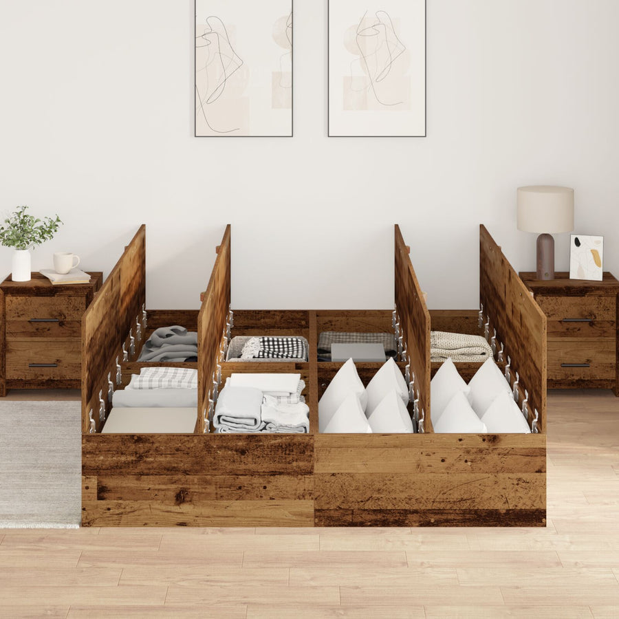 Opslagbedframe Oud Hout Oude Hout 135 x 190 cm