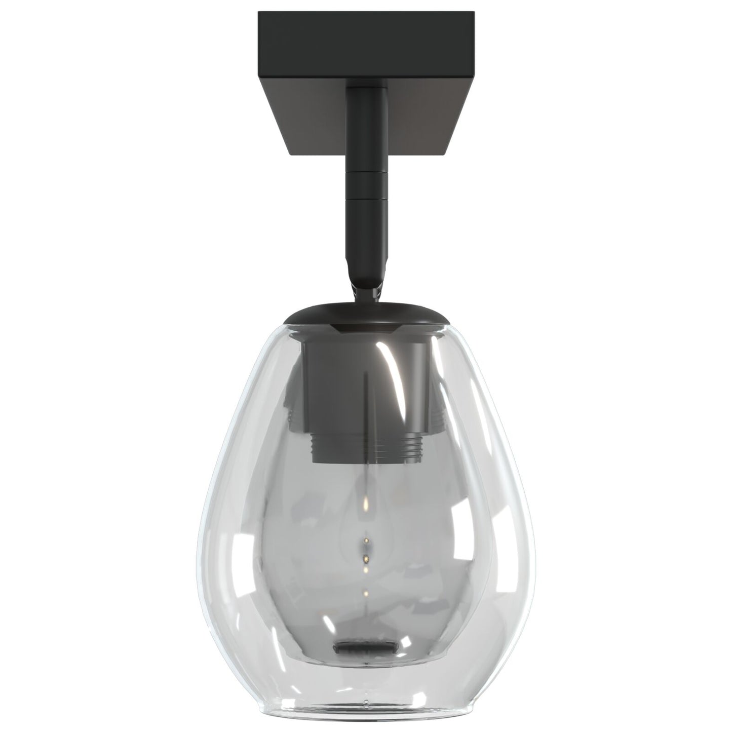 Plafondlamp Met Verstelbare Glazen Lampenkap In Antraciet, E27 3