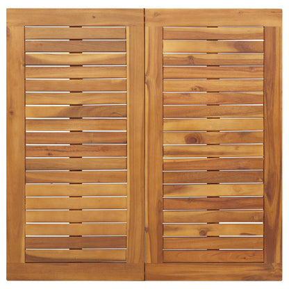 Tuin Tafel Van Massief Acaciahout En Metaal 90 x 90 x 75 cm Natuurlijk en grijs