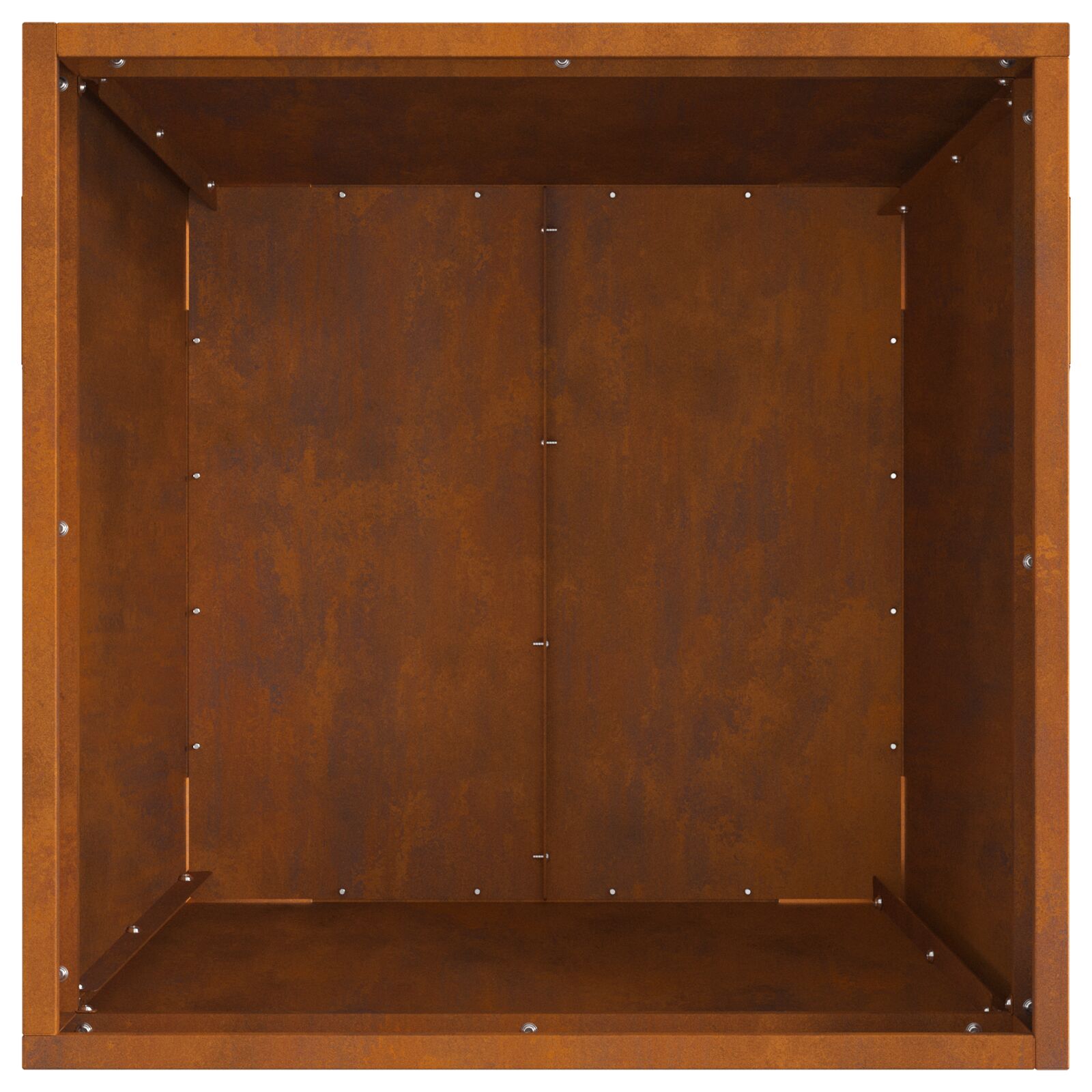 Vierkante Vuurkorf 50X50X30 Cm Weerbestendig Staal 50 x 50 x 38 cm Verweerd staal/Bruin