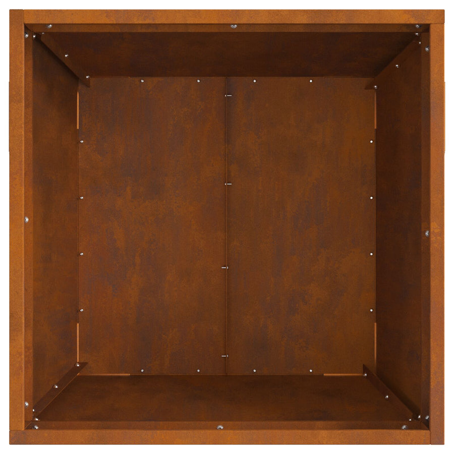 Vierkante Vuurkorf 50X50X30 Cm Weerbestendig Staal 50 x 50 x 38 cm Verweerd staal/Bruin