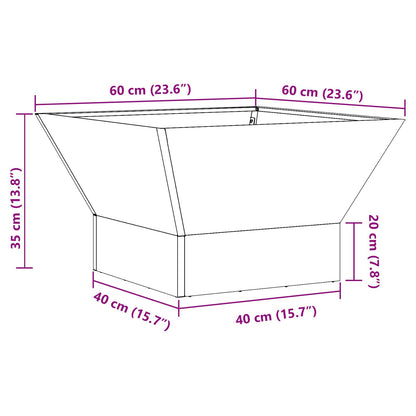 Vuurkorf Vierkant Zwart Staal 60 x 60 x 35 cm Koudgewalst staal/Zwart