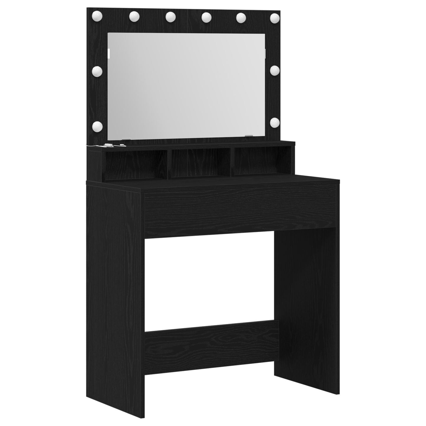 Kaptafel Met Led-Verlichting - - Zwart eiken 79 x 41 x 135 cm