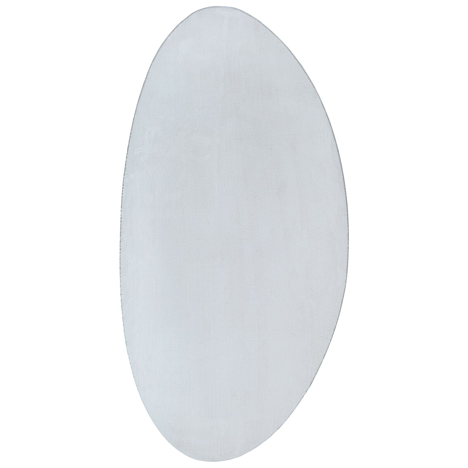 Vloerkleed 'Huarte' Zacht En Wasbaar Grijs 80 x 150 cm Ovaal-Asymmetrisch