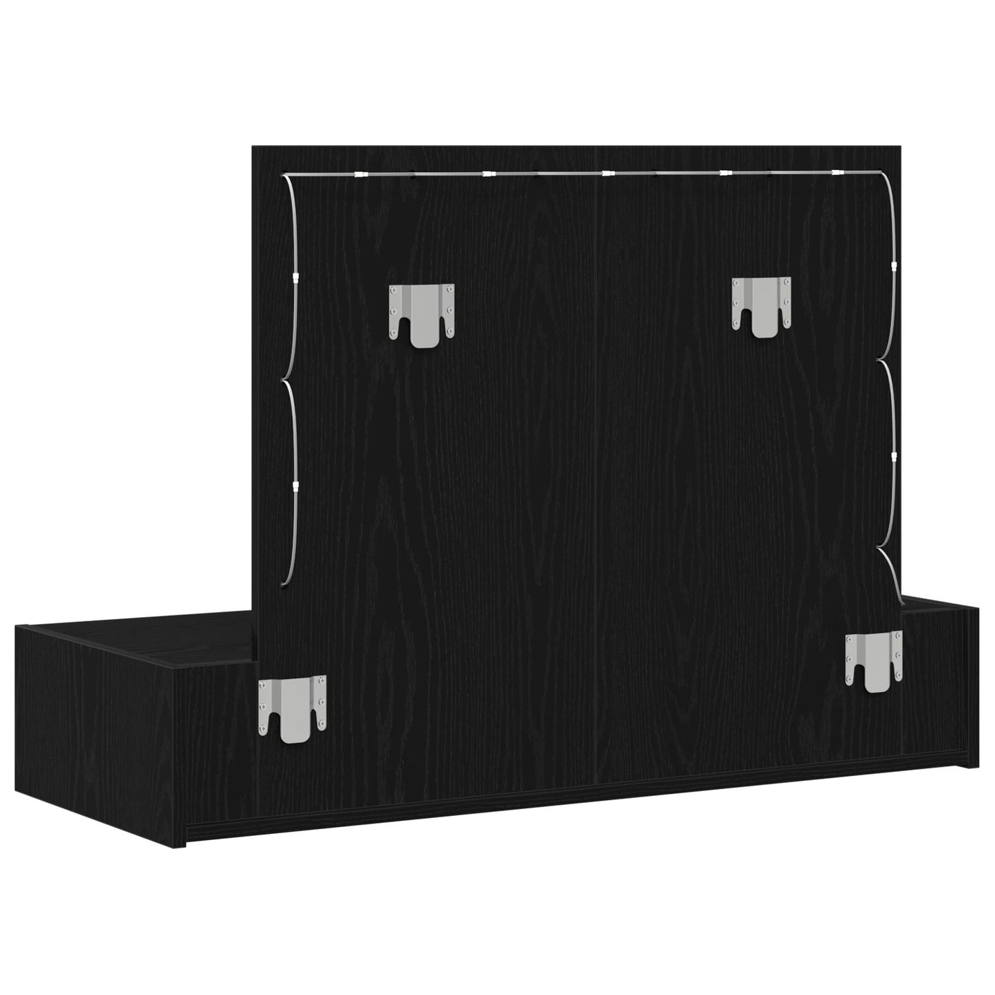 Wandkaptafel -Lampen In 100 x 40 x 70 cm Zwart Eiken met LED