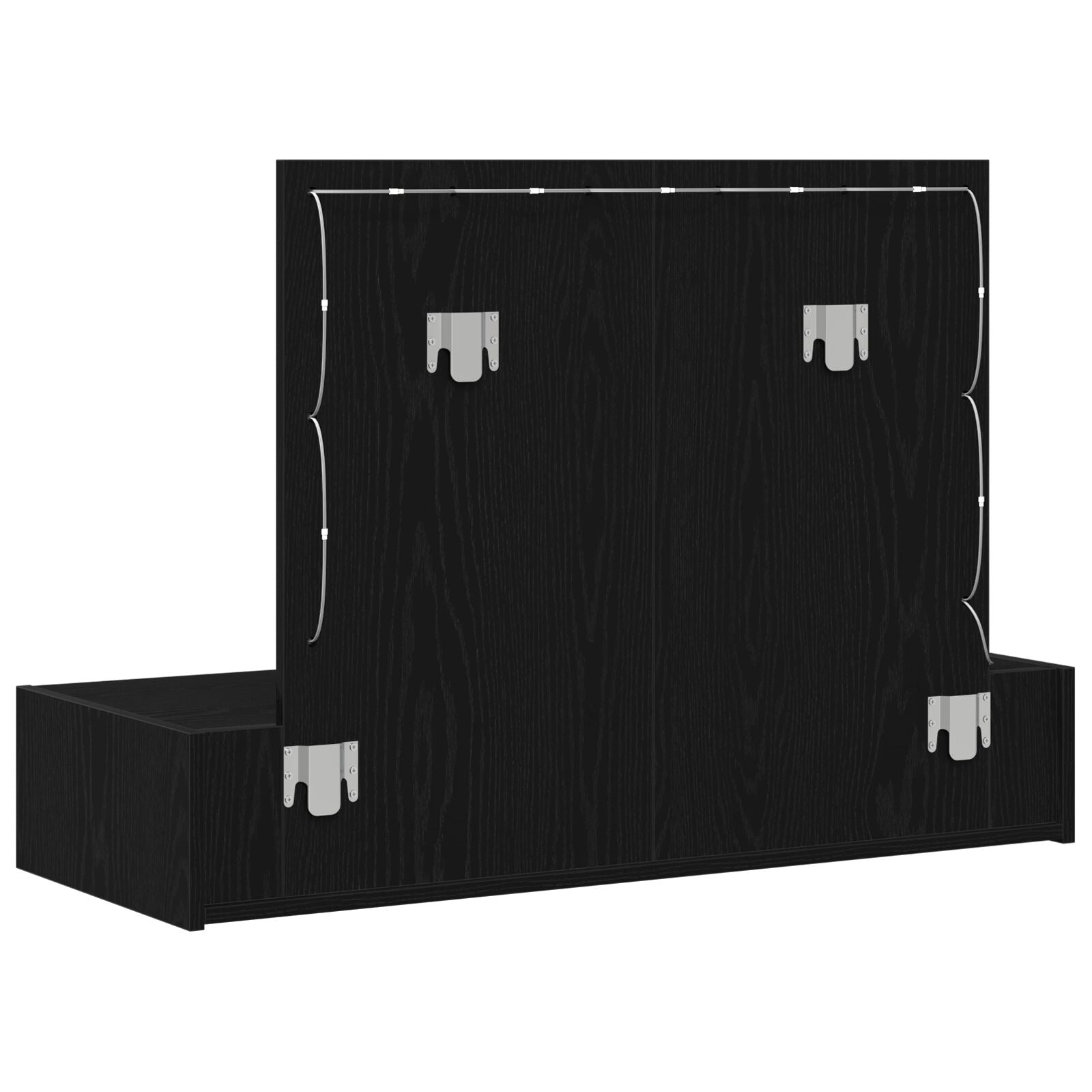 Wandkaptafel -Lampen In 100 x 40 x 70 cm Zwart Eiken met LED