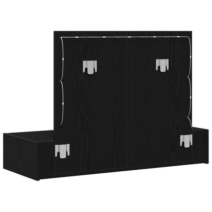 Wandkaptafel -Lampen In 100 x 40 x 70 cm Zwart Eiken met LED