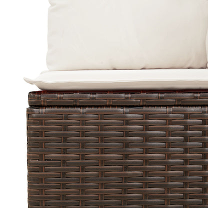8 Delige Tuin Sofa Set Bruin Poly Rieten, Stof, Staal Tuin Sofa