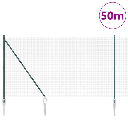 Gelaste Tralieshek Met 13 Spijkerposts Groen 1.5X50 M Staal Gegalvaniseerd Staal
