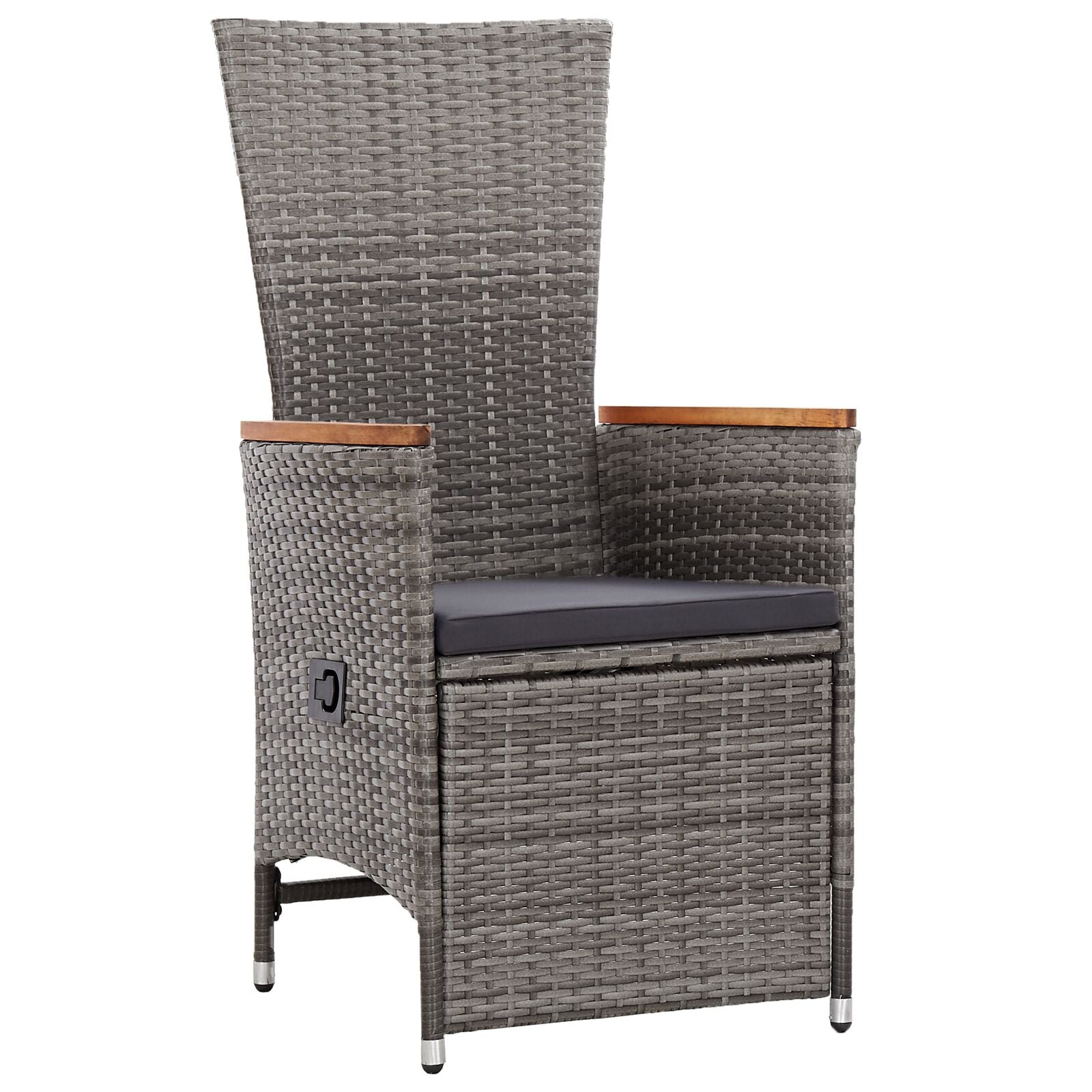 5-Delig Tuin Eetset Met Kussens Grijs Poly Rattan