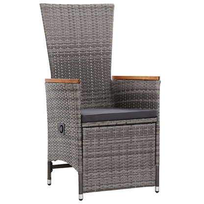 5-Delig Tuin Eetset Met Kussens Grijs Poly Rattan