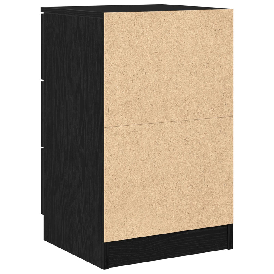 Nachtkastjes 2-Pack Zwart Eiken 40X65X65 Cm Gemaakt Van Bewerkt Hout
