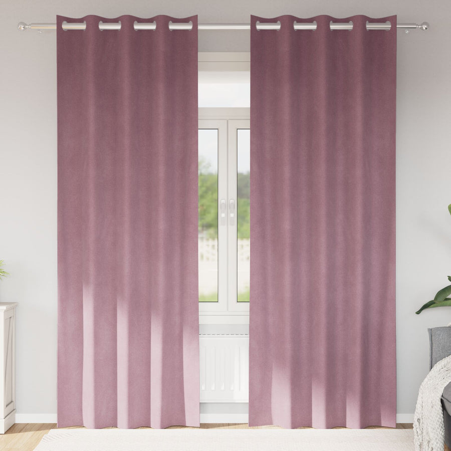 Blackout Gordijnen 2 Stuks Velvet Donkerroze 140 x 225 cm met oogjes