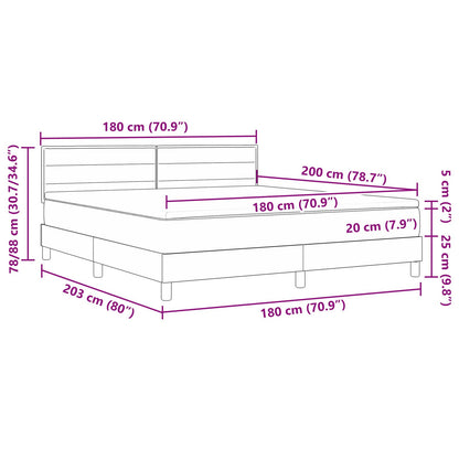 Boxspringbed Met Matras Blauw 180X200 Cm Stof Crème