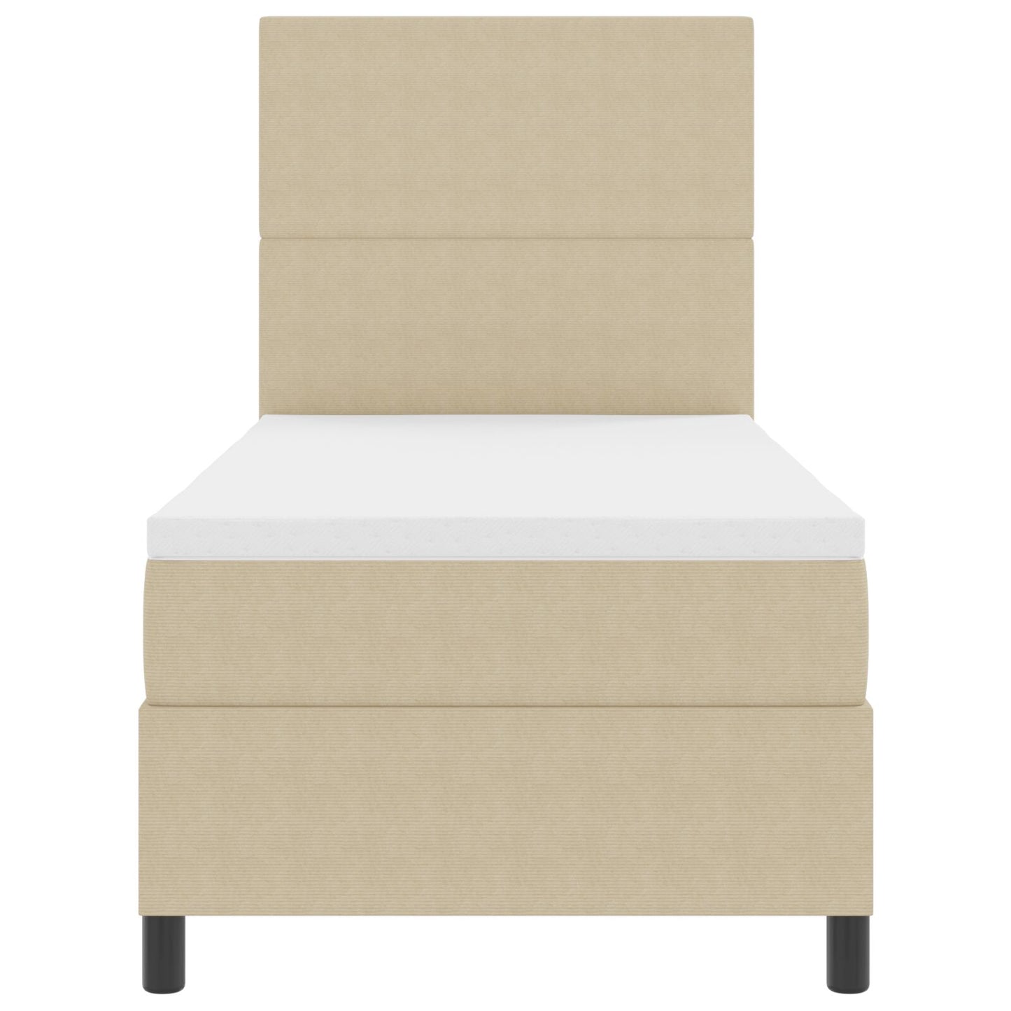 Boxspringbed Met Matras Lichtbeige 80X200 Cm Corduroy Stof