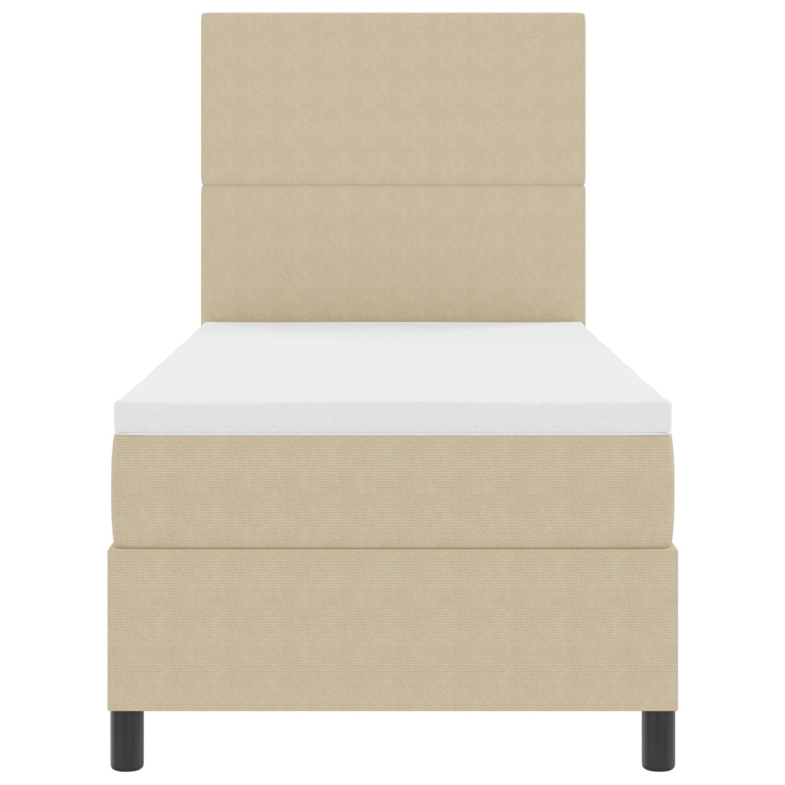 Boxspringbed Met Matras Lichtbeige 80X200 Cm Corduroy Stof