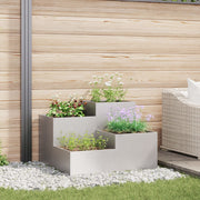Plantenbak 80x80x60 cm roestvrij staal zilver