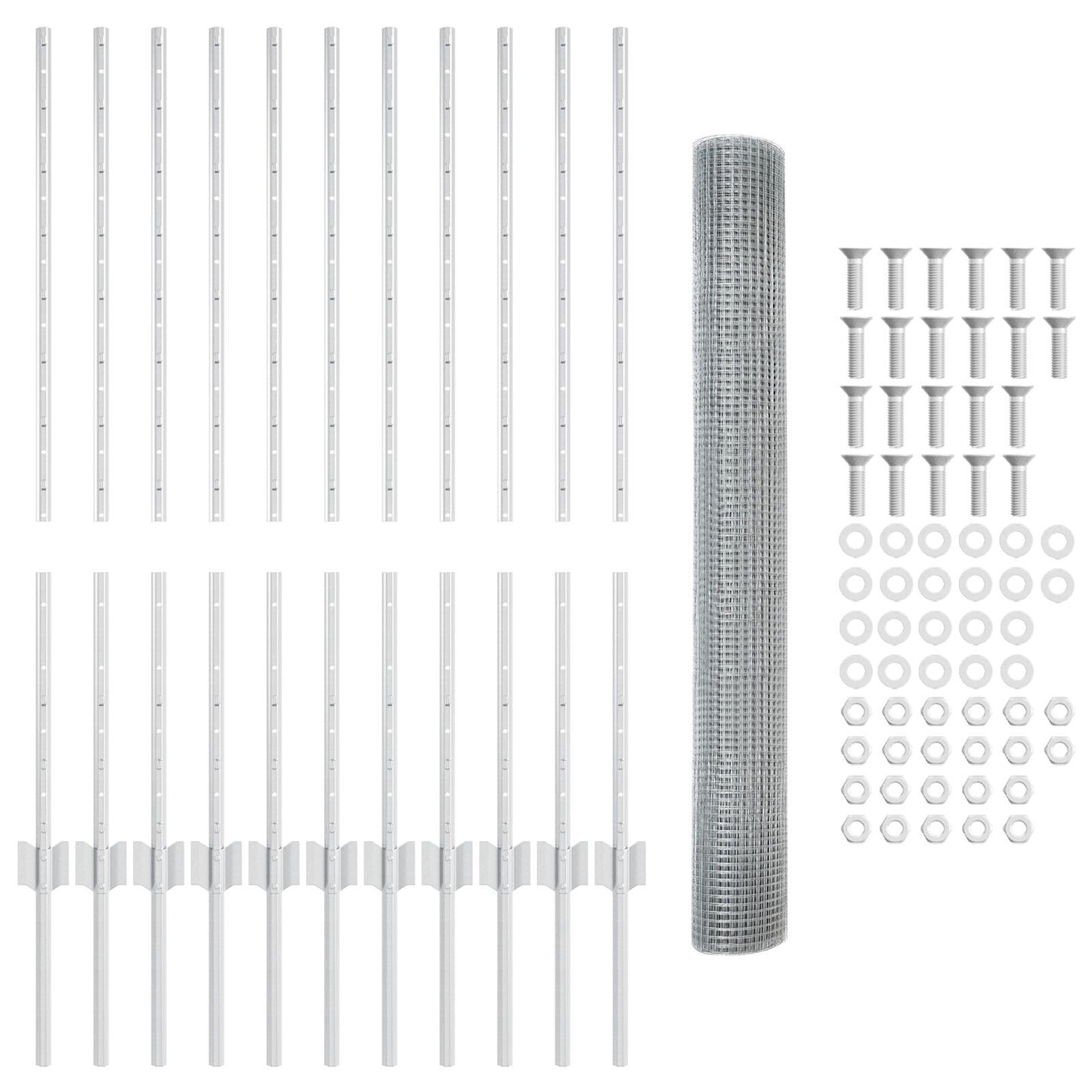 Kippenhek Set Set Van 2 Gegalvaniseerd Staal 25 X 1 M Duurzaam