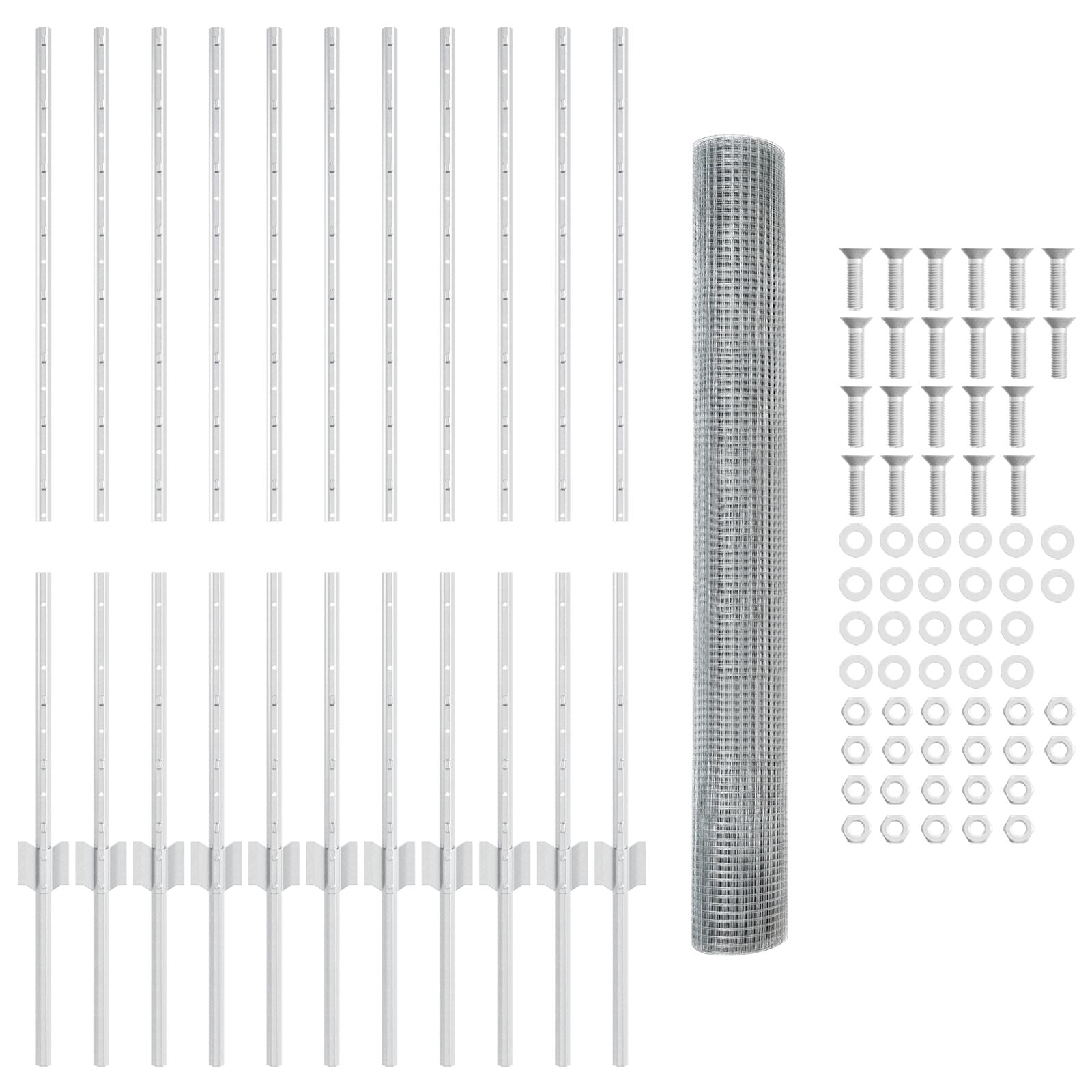 Kippenhek Set Set Van 2 Gegalvaniseerd Staal 25 X 1 M Duurzaam